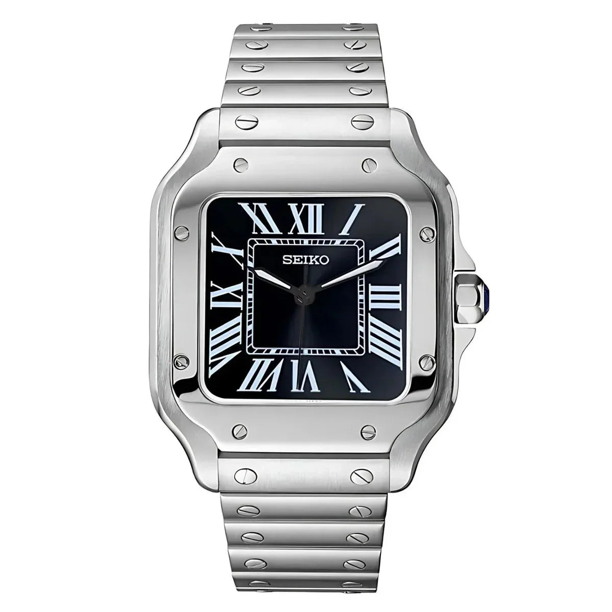 Montre mod style Santos cadran noir — collection Santos Velar Mods