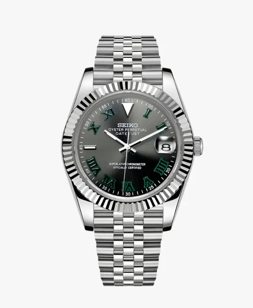 Montre mod style Datejust cadran Wimbledon — collection Datejust Velar Mods