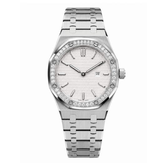 Ladies Royal Oak | White & Diamond Mod Watch