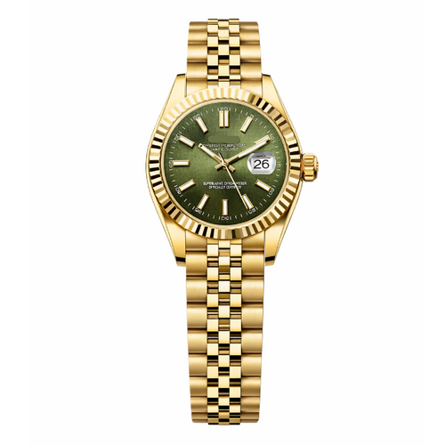 Ladies Datejust | Gold & Green Mod Watch