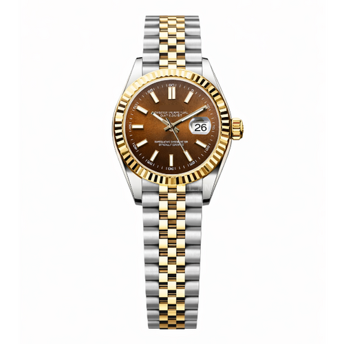 Ladies Datejust | Two-Tone Gold Chocolate Mod Watch