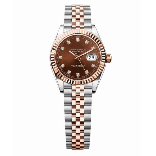 Ladies Datejust | Two-Tone Rose Chocolate Mod Watch