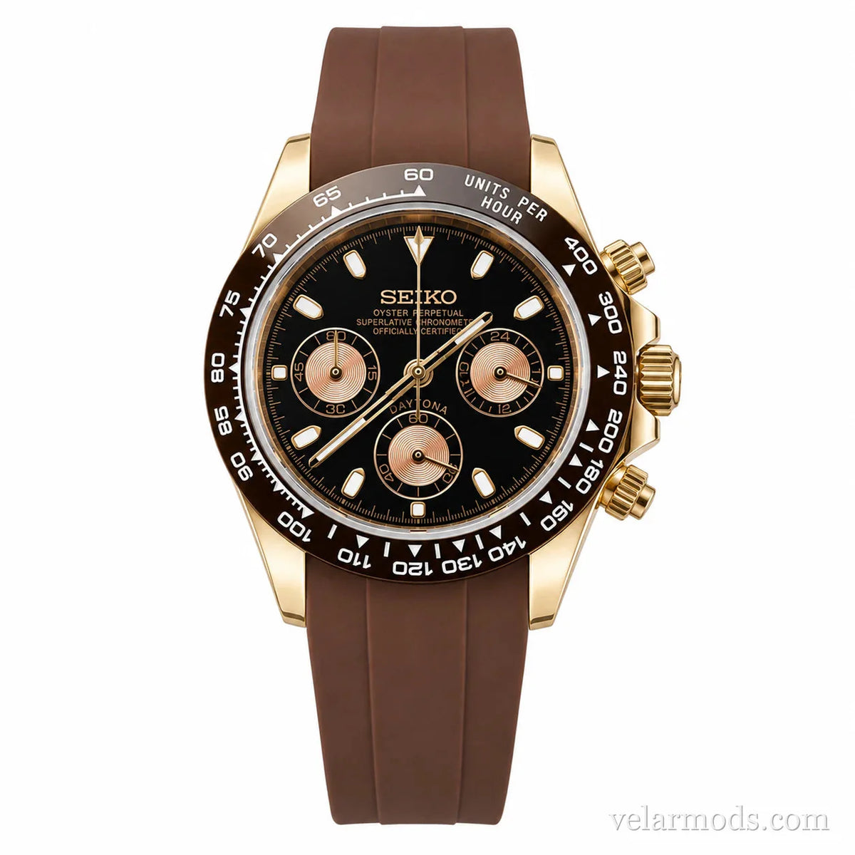 Daytona Brown Oyster Flex — montre mod Velar Mods
