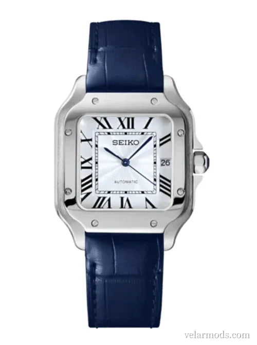 Santos Blue Leather — montre mod Velar Mods