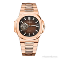 Nautilus Rose Gold Chocolate Brown Open Heart — montre mod Velar Mods