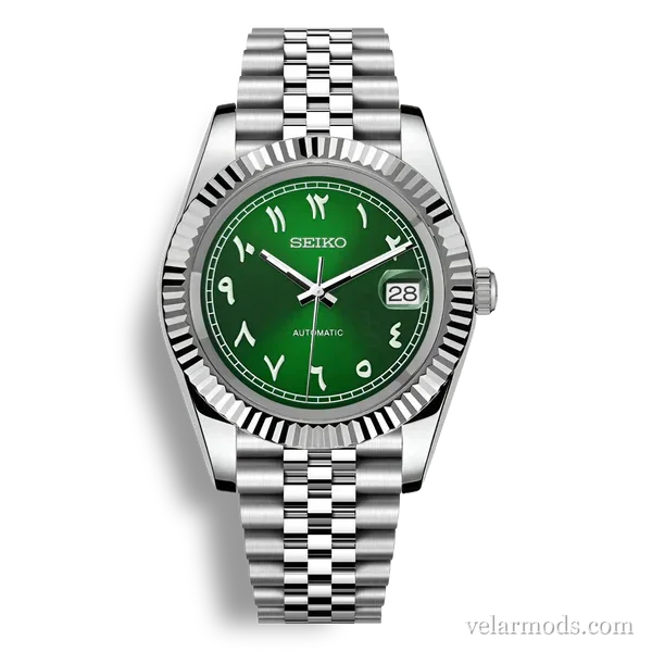 Datejust Green Arabic Dial — montre mod Velar Mods
