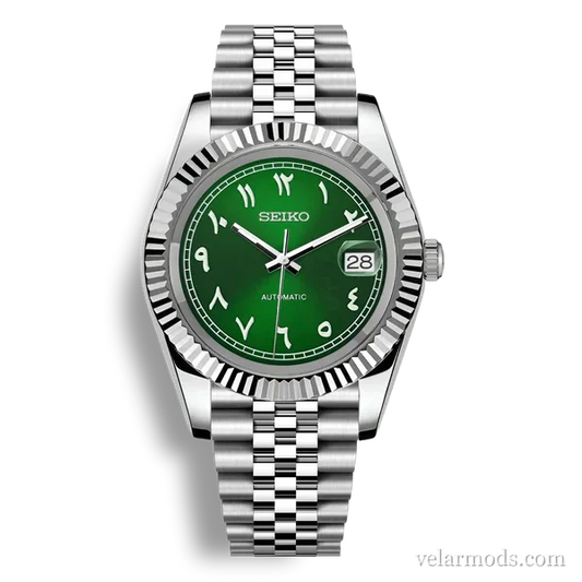 Datejust Green Arabic Dial — montre mod Velar Mods