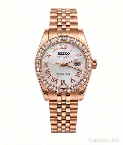 Datejust Mother Of Pearl Rose Gold — montre mod Velar Mods