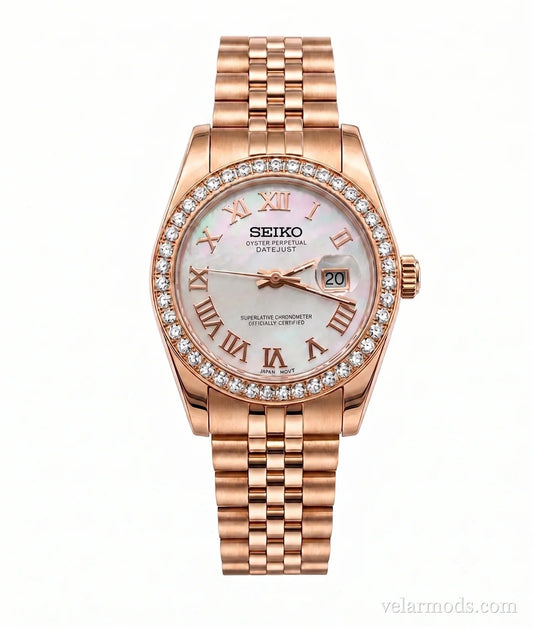 Datejust Mother Of Pearl Rose Gold — montre mod Velar Mods