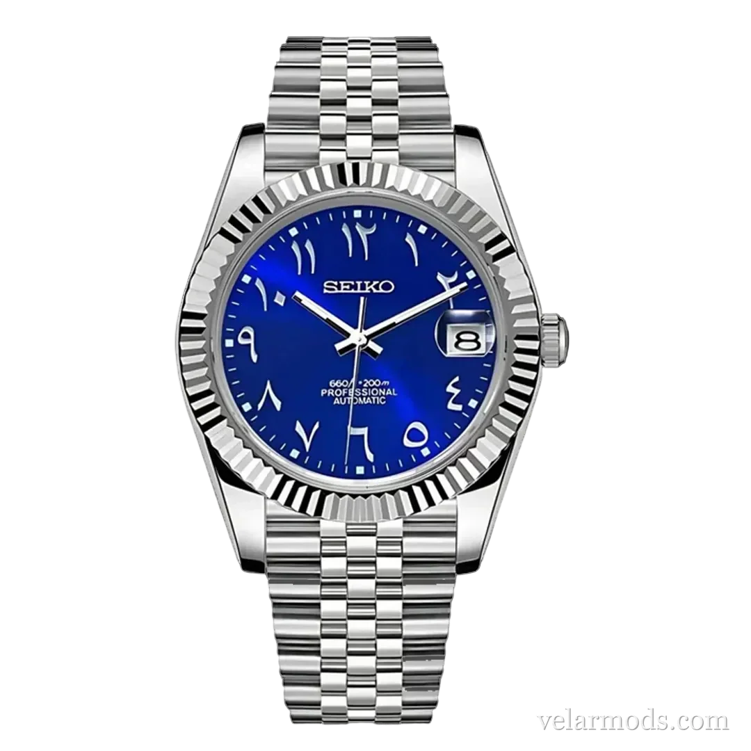 Datejust Blue Arabic Dial — montre mod Velar Mods