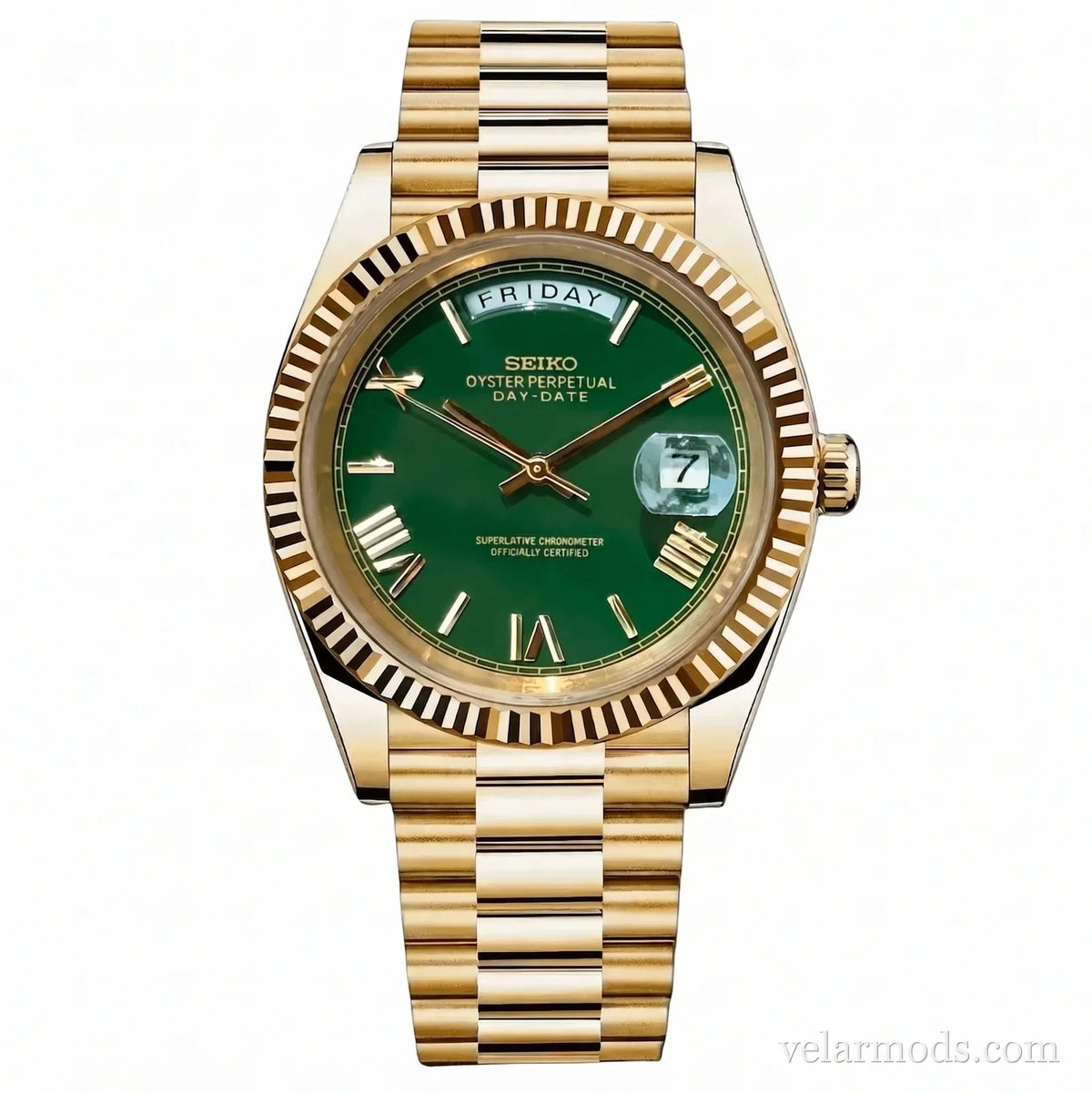 Daydate President Gold Green — montre mod Velar Mods
