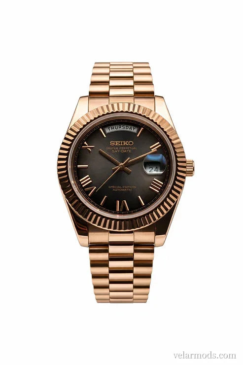Daydate Rose Gold Smoke Dial — montre mod Velar Mods