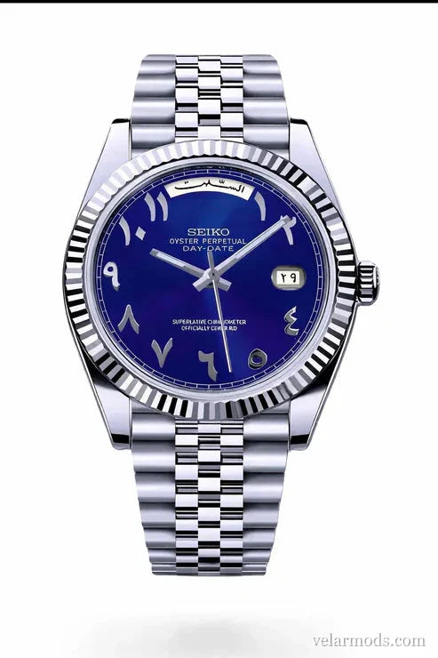 Daydate Royal Blue Arabic Dial — montre mod Velar Mods