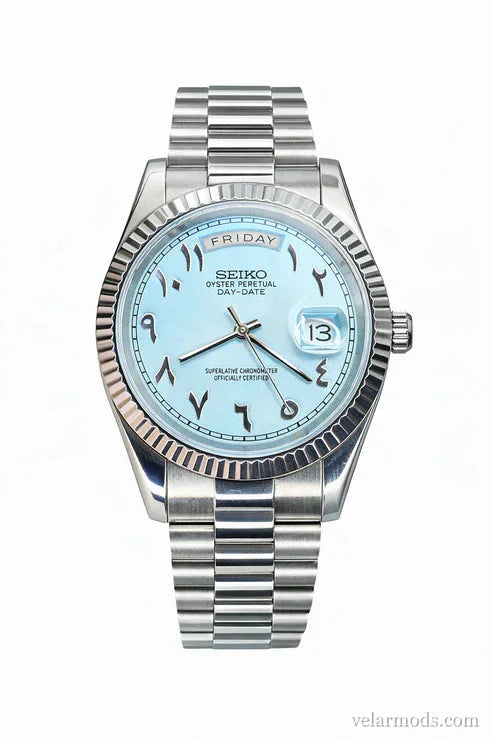 Daydate Blue Arabic Dial — montre mod Velar Mods