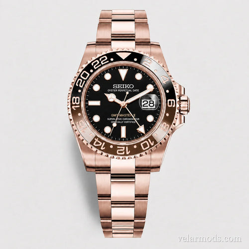 GMT Master II Rootbeer Full Rose Gold — montre mod Velar Mods