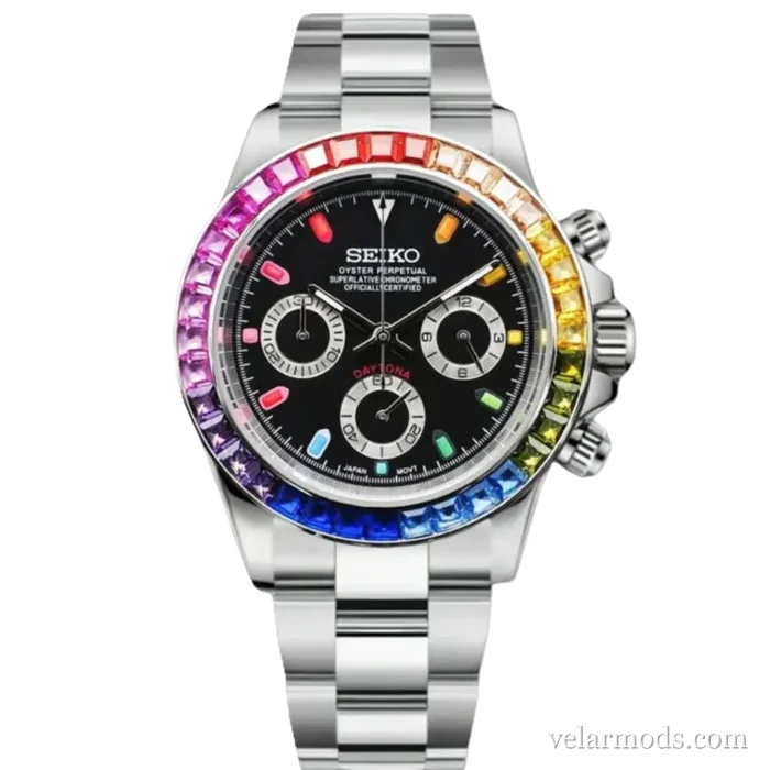 Daytona Rainbow Silver — montre mod Velar Mods