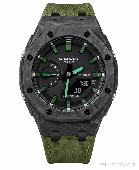 Casio G-Shock Green Carbon — montre mod Velar Mods