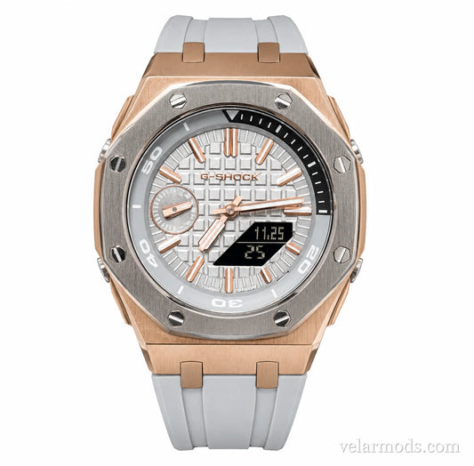 Casio G-Shock Rose Gold & White — montre mod Velar Mods